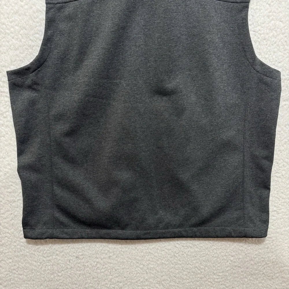 The North Face Mens Sz XL‎ Gray Puffer Vest Full Zip Pockets Corp Logo